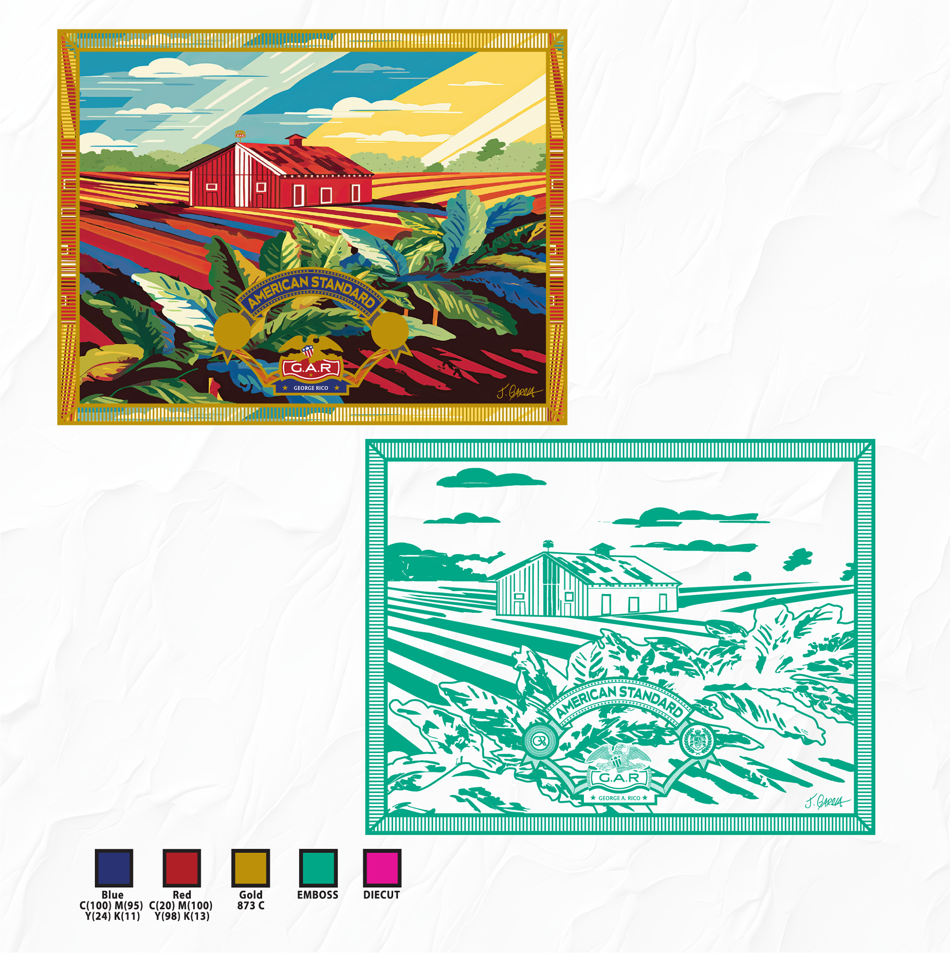 GAR American Standard Box Lid Sticker