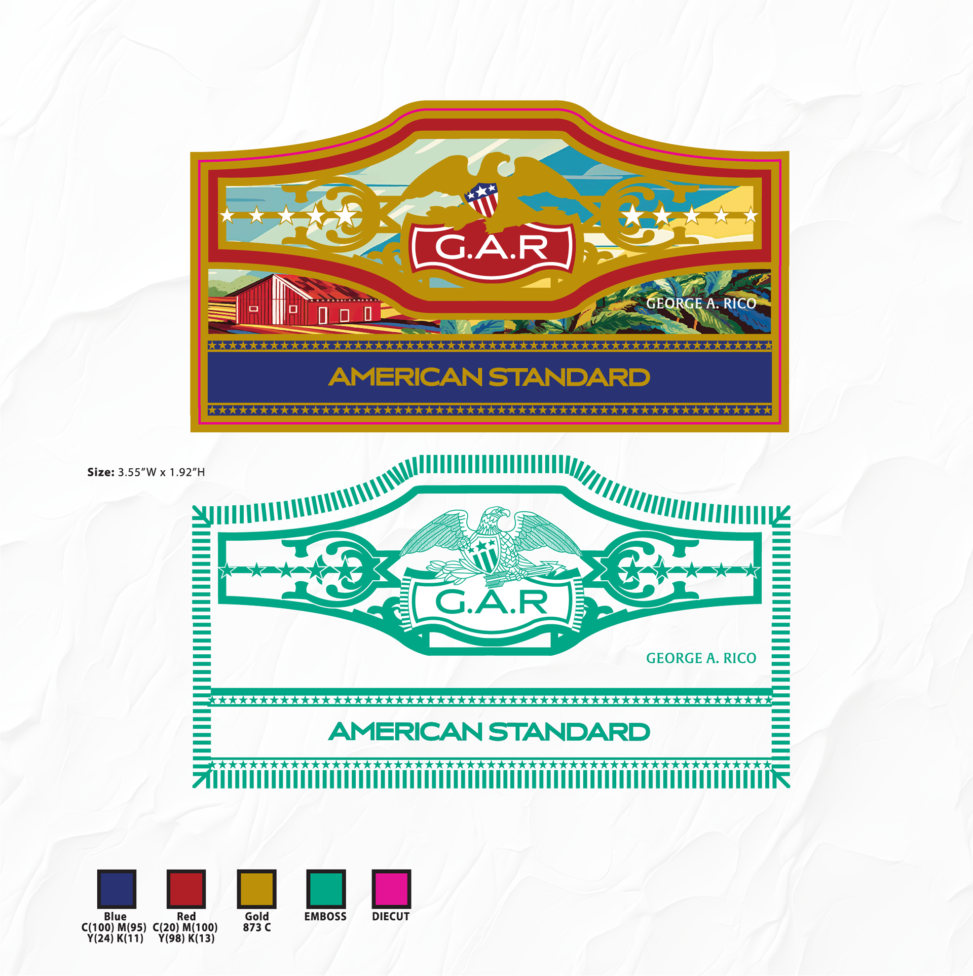 GAR American Standard Cigar Band Design