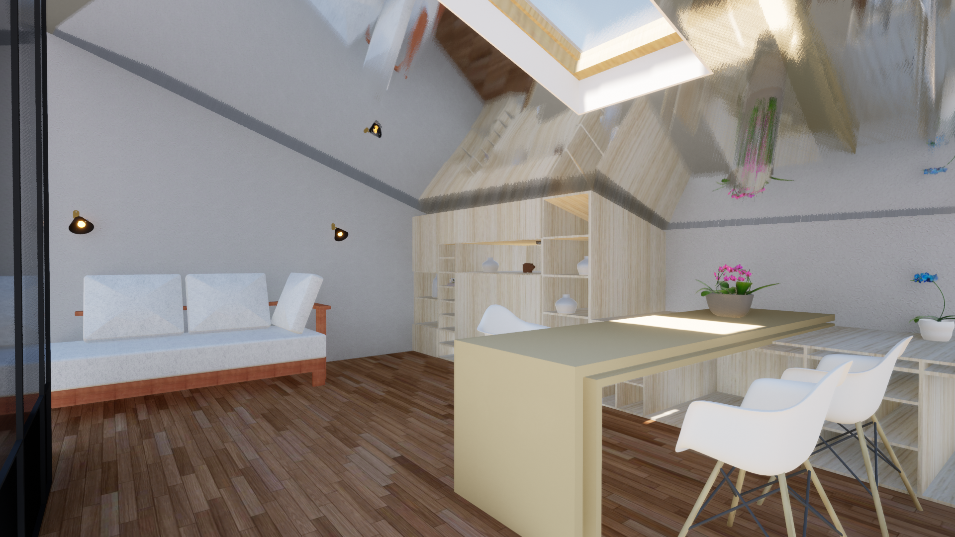 Atelier rangement lumière naturelle