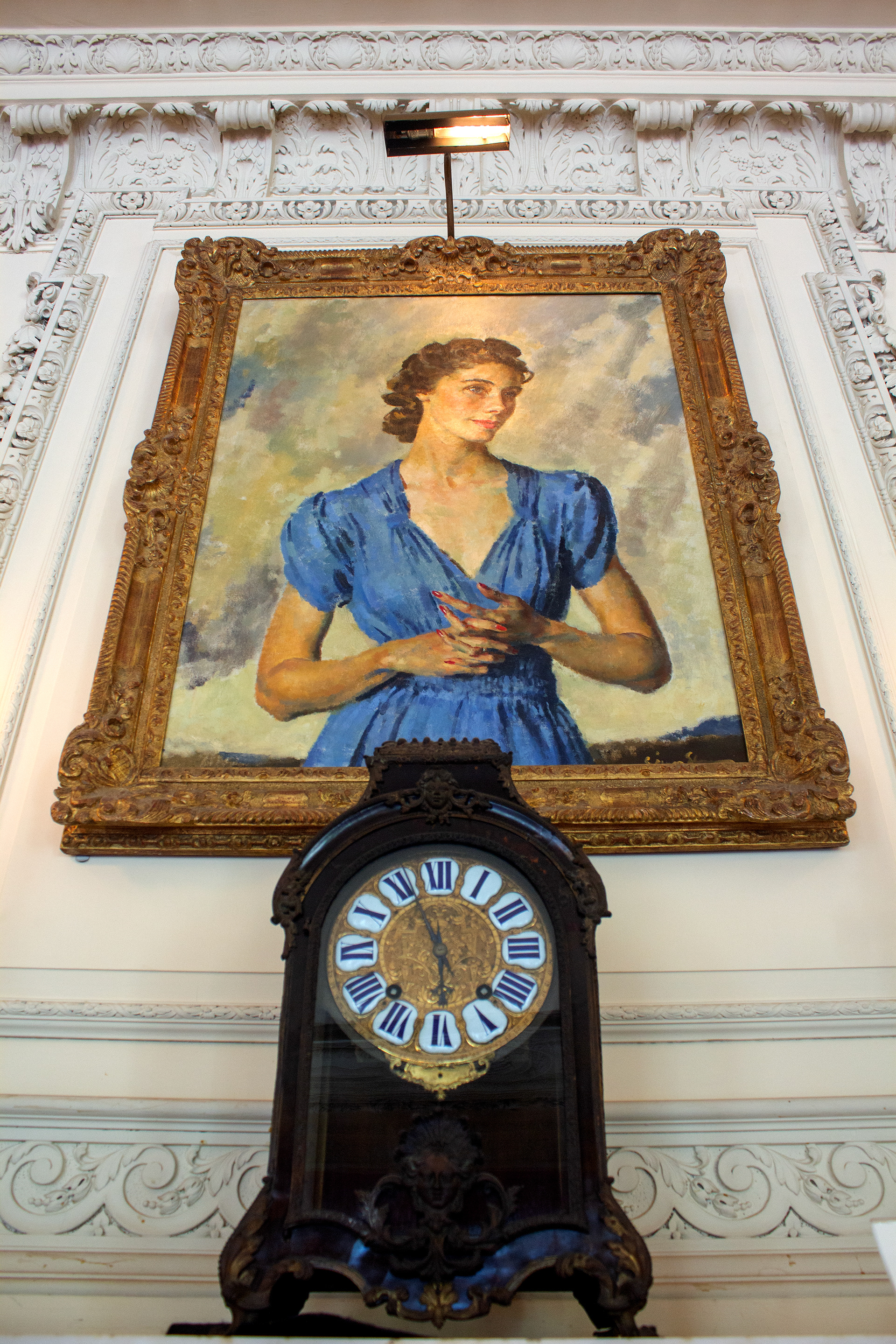 The Lady of the House located inside the Red BallRoom. Old Westbury, NY.