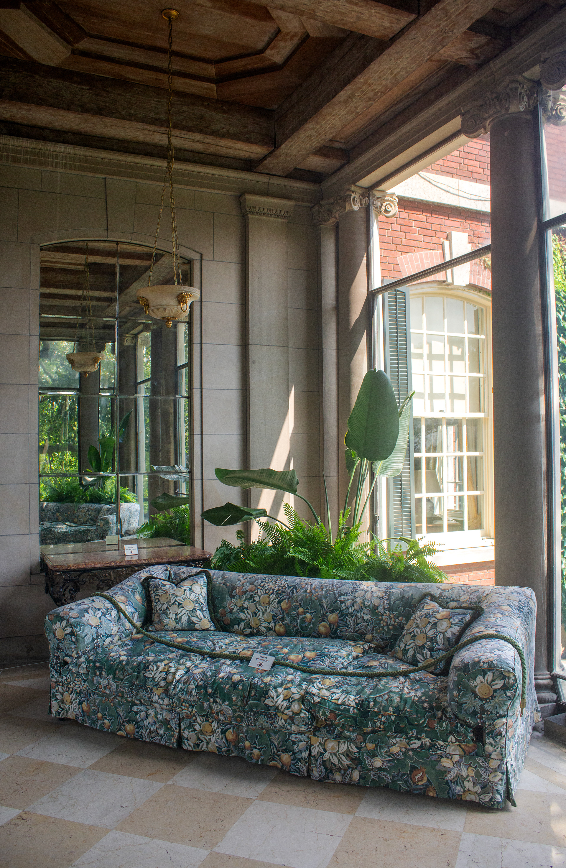 Inside the West Porch located on the first floor. Old Westbury, NY.
