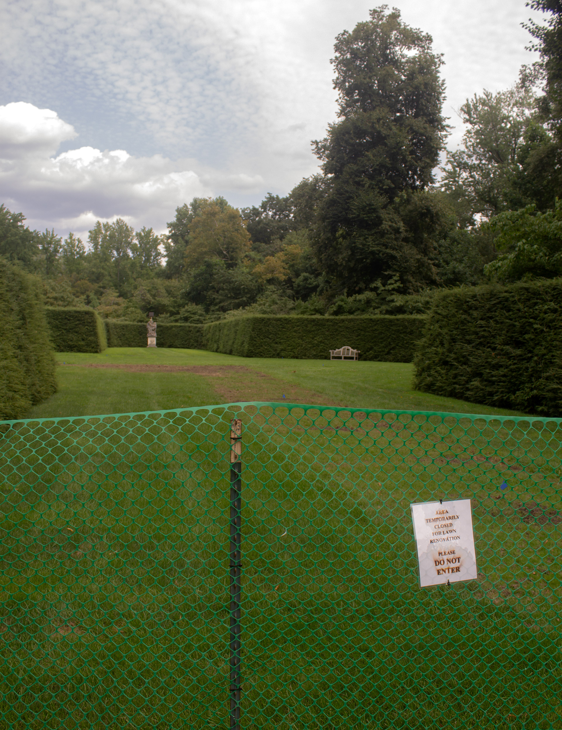 The side view of the South Allée of the Westbury House. Old Westbury, NY.