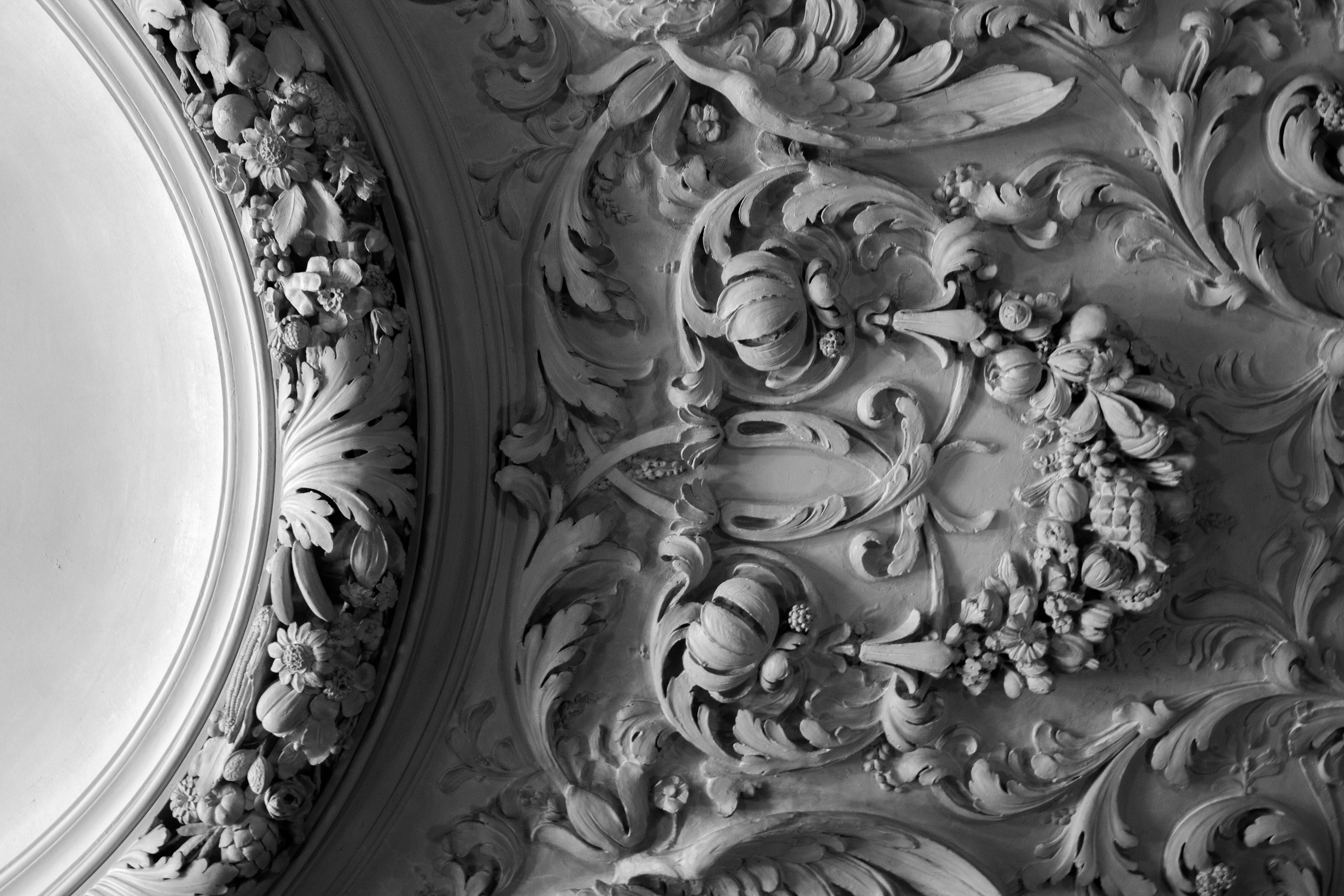 The ceiling inside Mr. Phipps Study Room located on the first floor, resembling fruit and what was the dining room at one point. Old Westbury, NY.