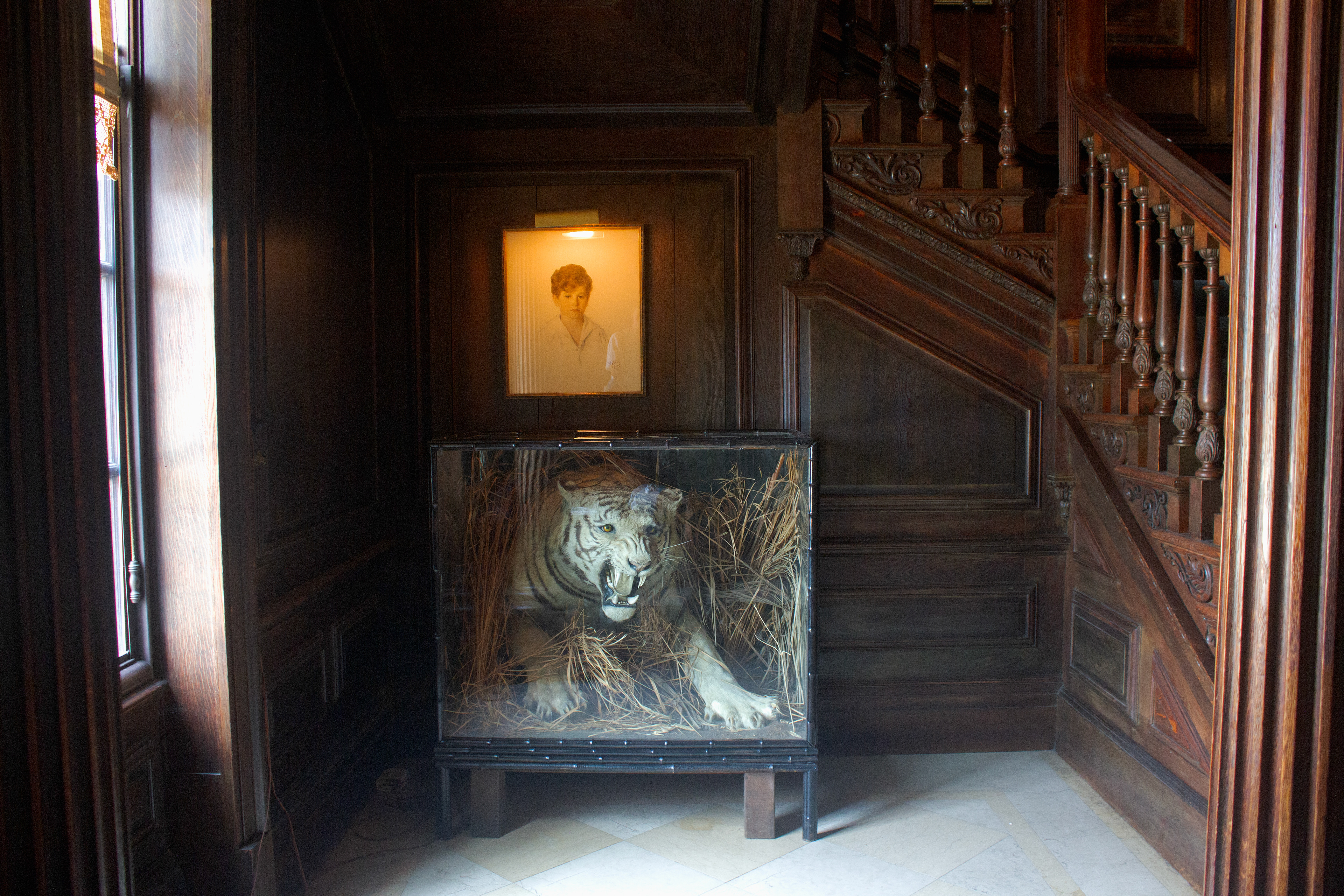 Located on right side of the Entrance Hall on the first floor. Old Westbury, NY.