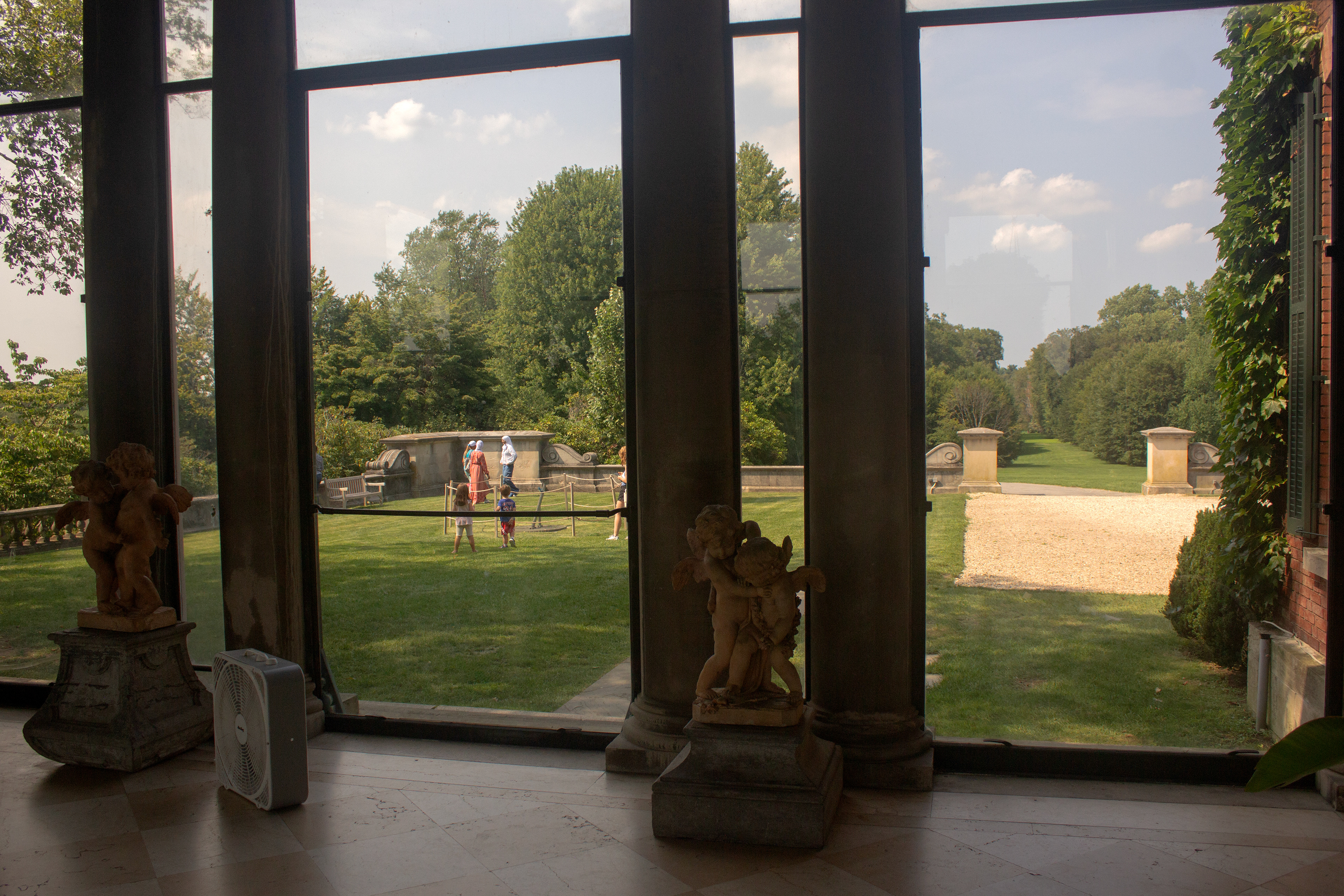 Inside the West Porch located on the first floor. Old Westbury, NY.