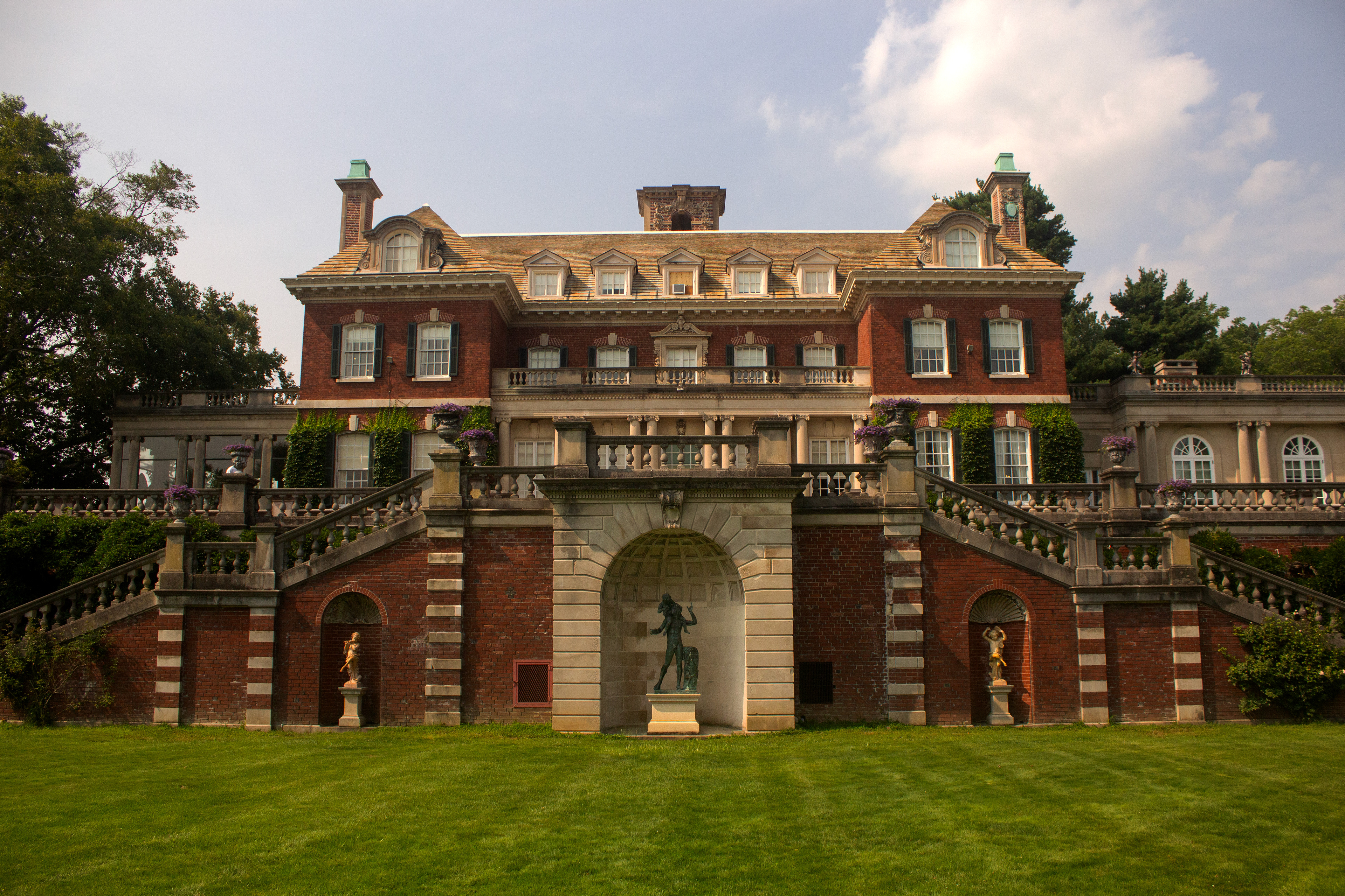 The back view of the Westbury House. Old Westbury, NY.