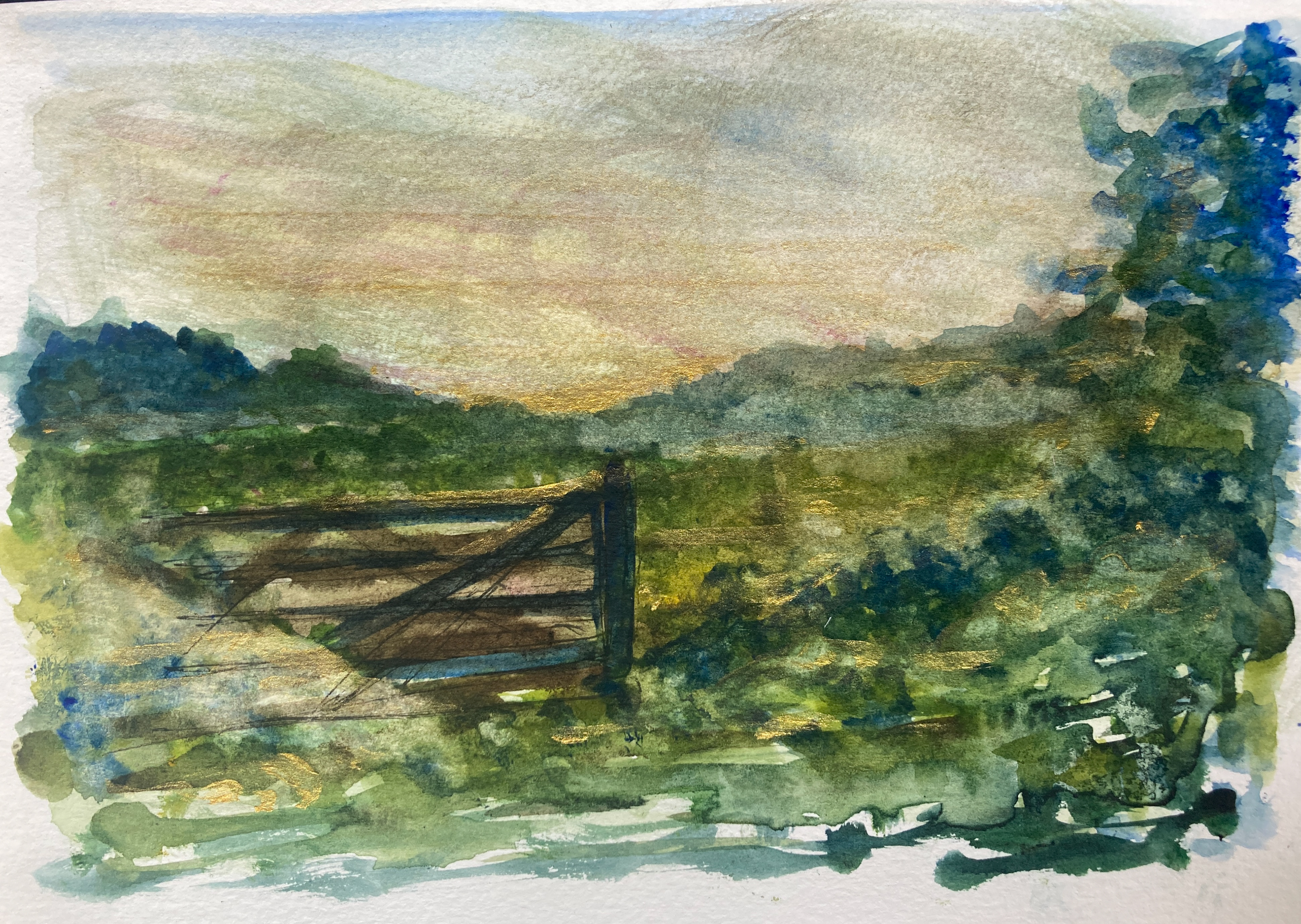 Cattershall Lane - watercolour sketch