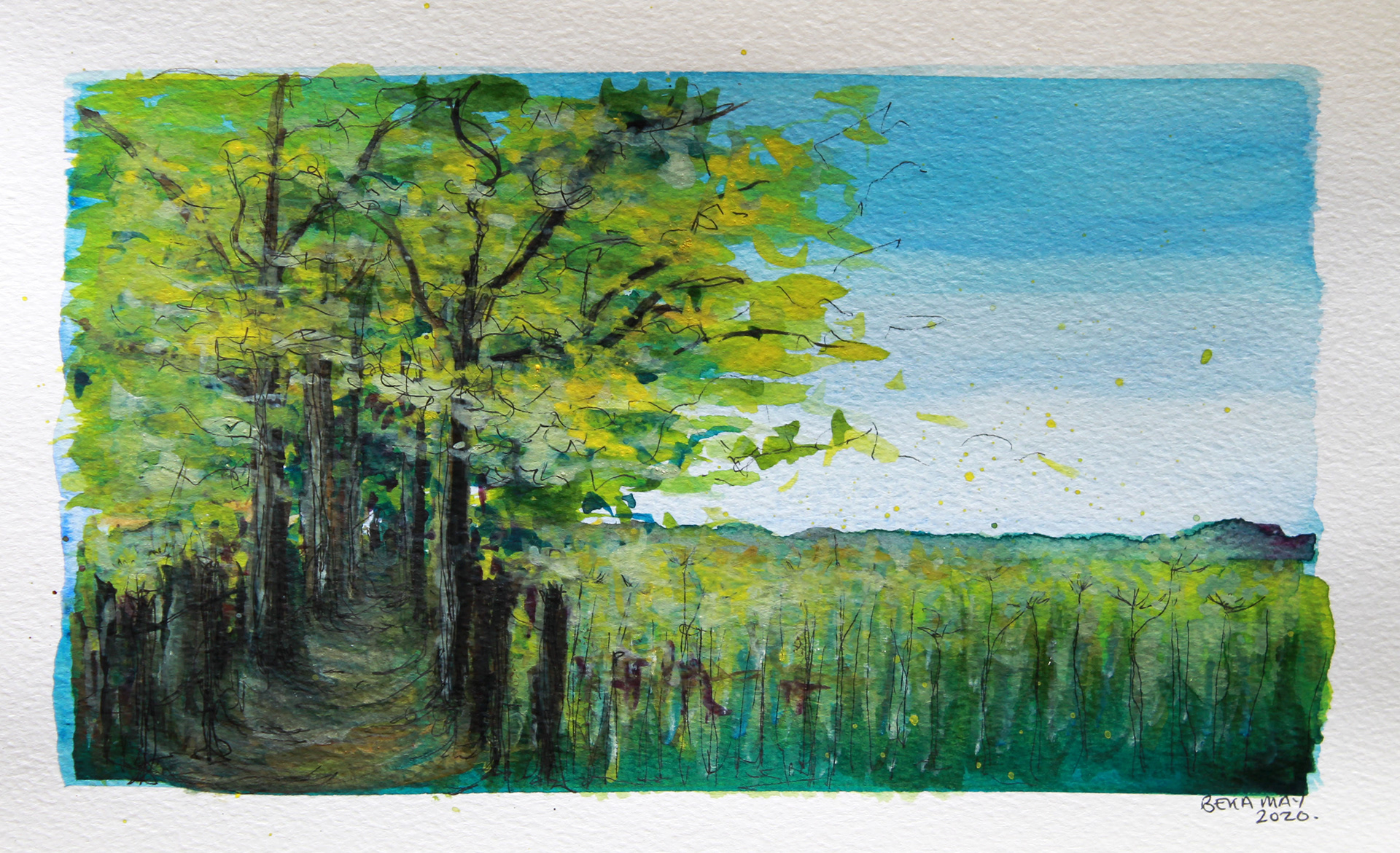 Woodland path (mash.critic.plan) (Watercolour sketch on A4 paper)