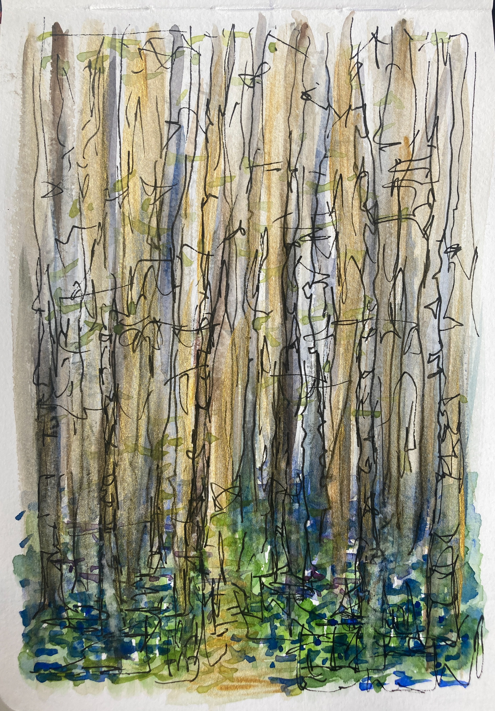 Sketchbook Watercolour - Wey Navigation Woodland View 2024