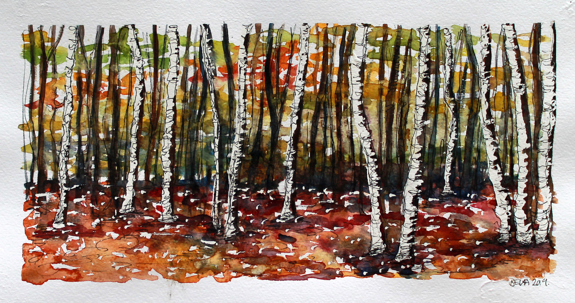 Capturing colour - Autumn Copper Watercolour
