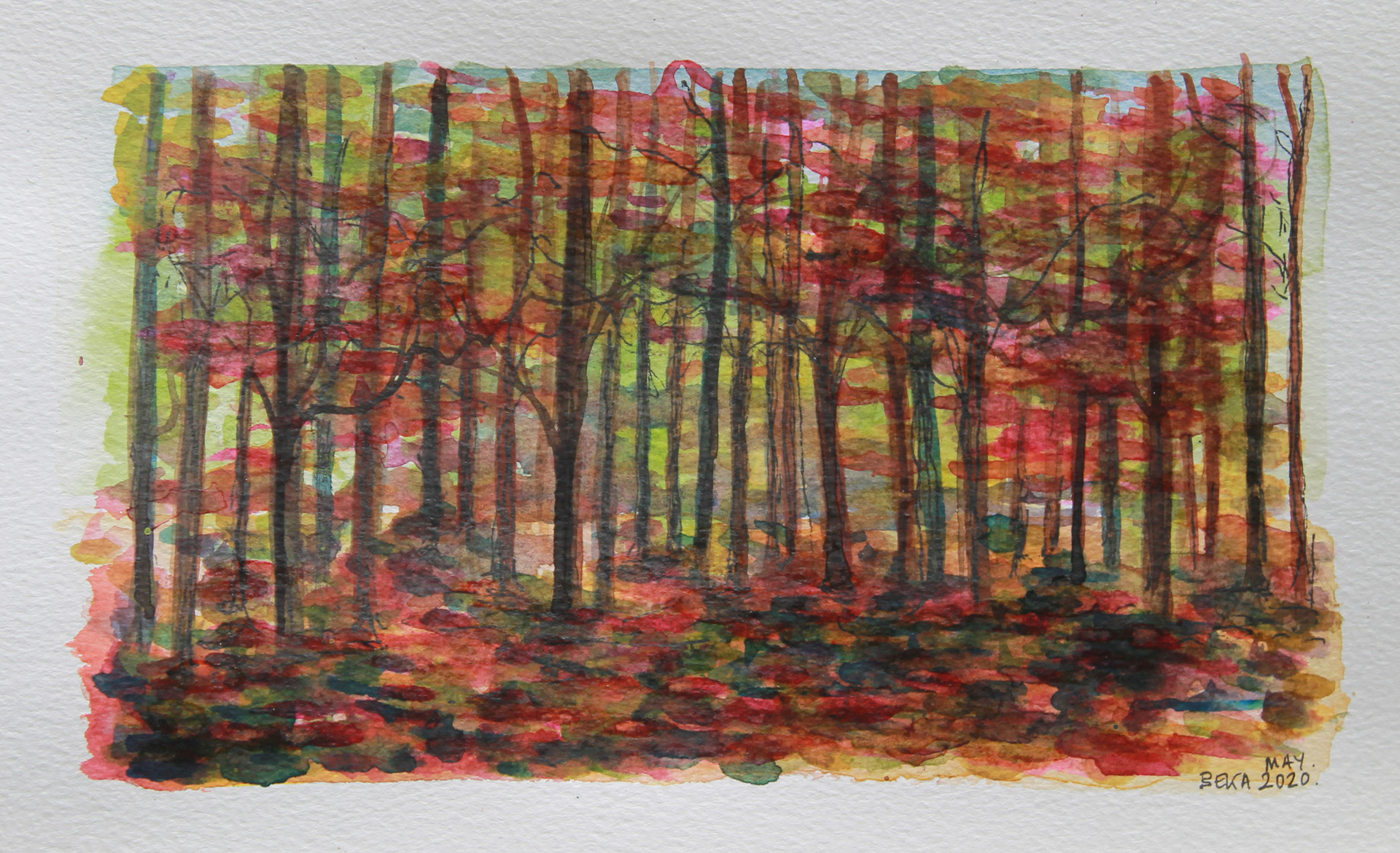 Capturing Colour - Autumn Reds Watercolour