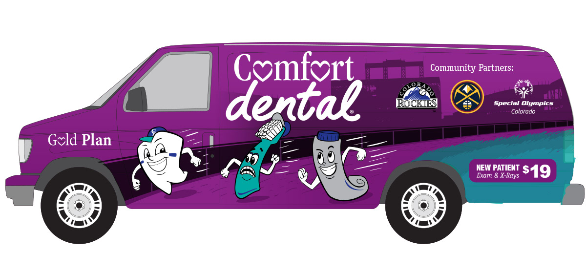 Comfort Dental Van Wrap Design