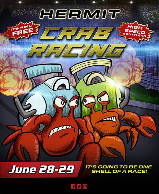 Club Poster Crabs hand drawn from scratch