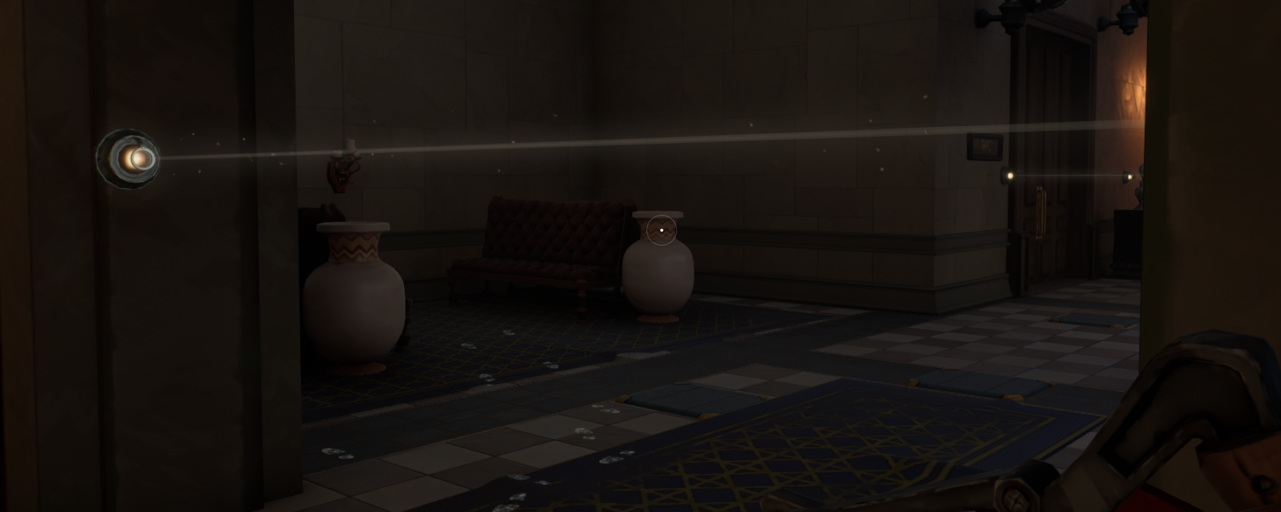 Light Beam - crossing it triggers an alarm and security devices