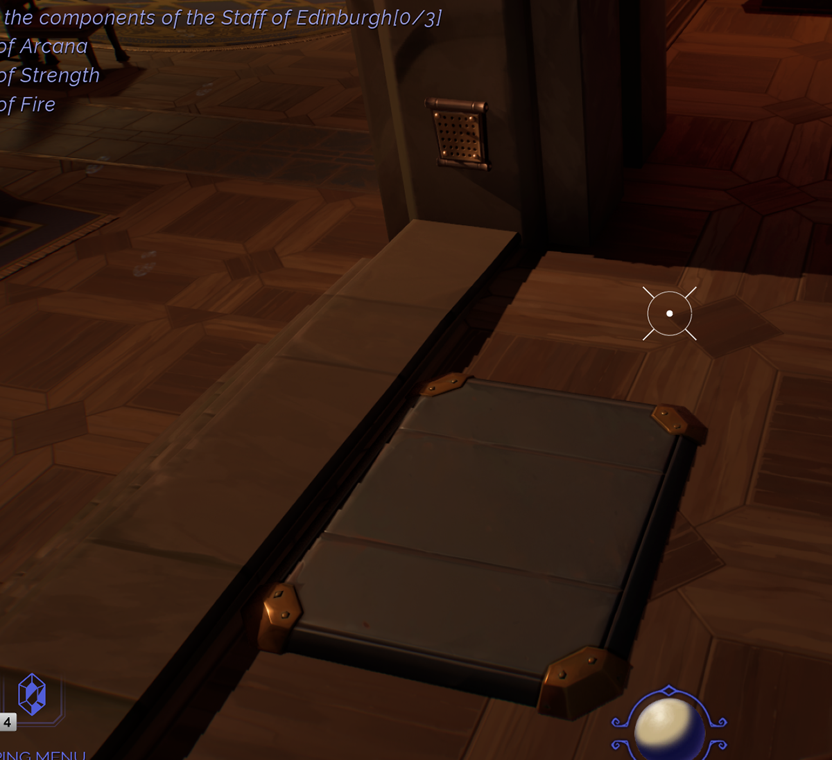 Pressure Plate and Noise-mkaer - stepping on the pressure plate triggers security devices, and causes the Noise Maker to generate a sound stim to attract any nearby NPCs.