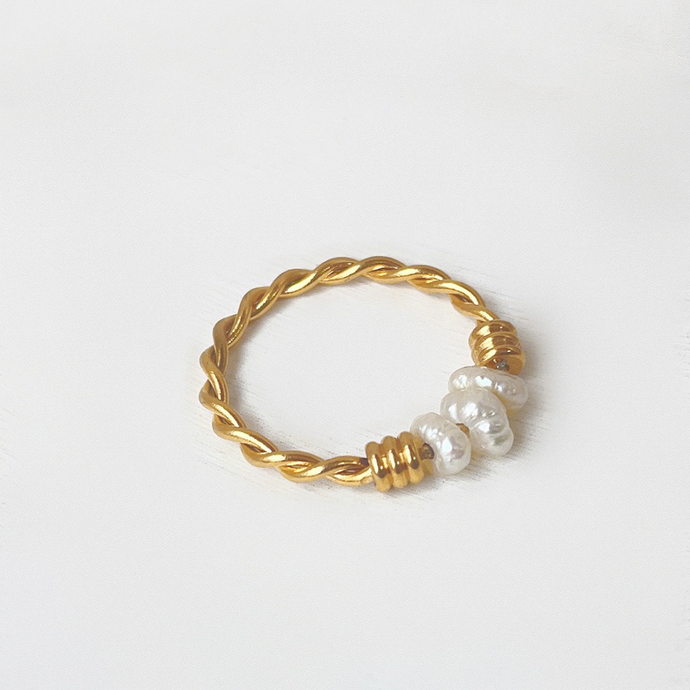 Wire Wrapped Freshwater Pearl Ring