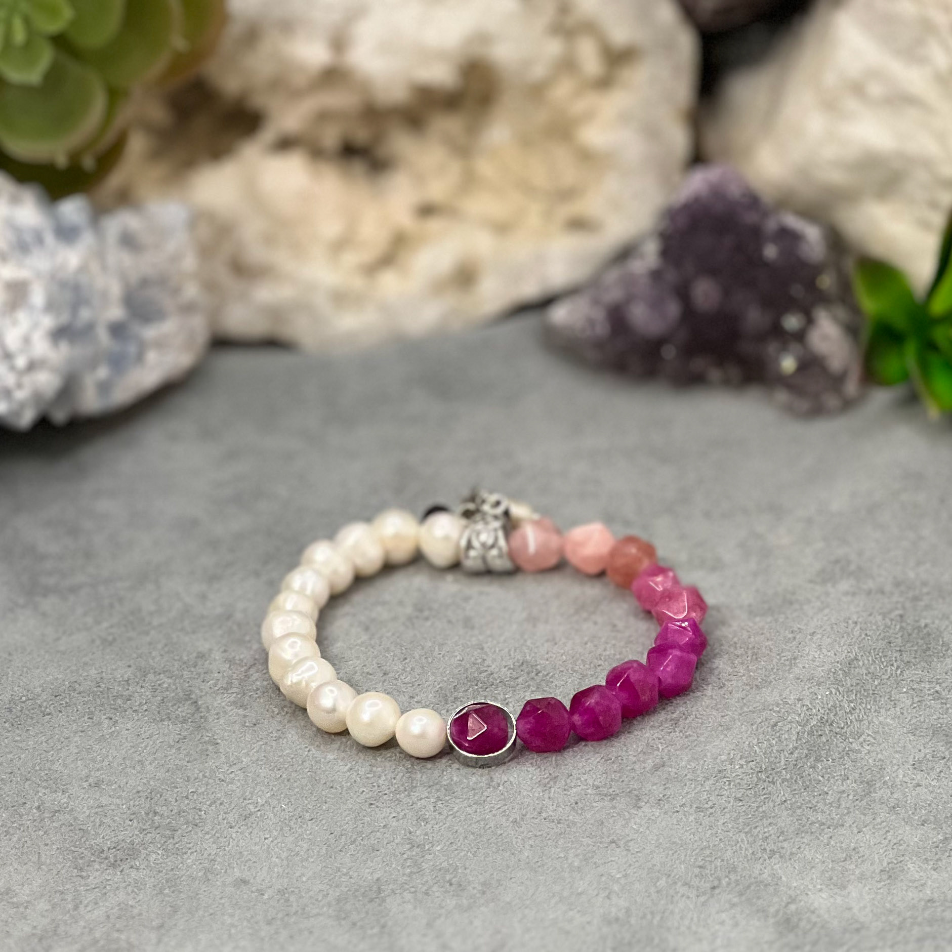 Libre - Pink Tourmaline + Freshwater Pearls
