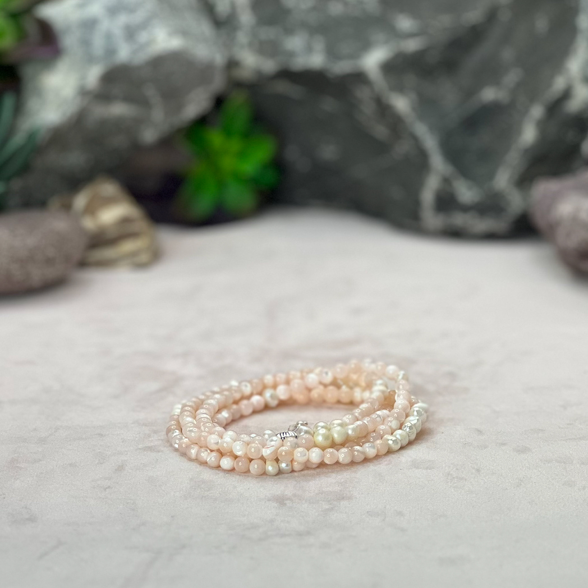 Pink Mother of Pearl &amp; Freshwater Pearls