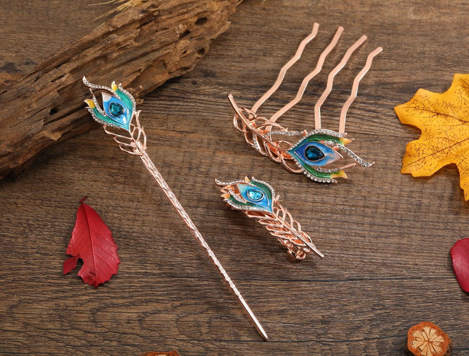 Enamel Painted Rose Gold Coloured Hair Pin
