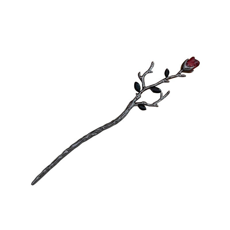 Red Acrylic Rose Hair Pin