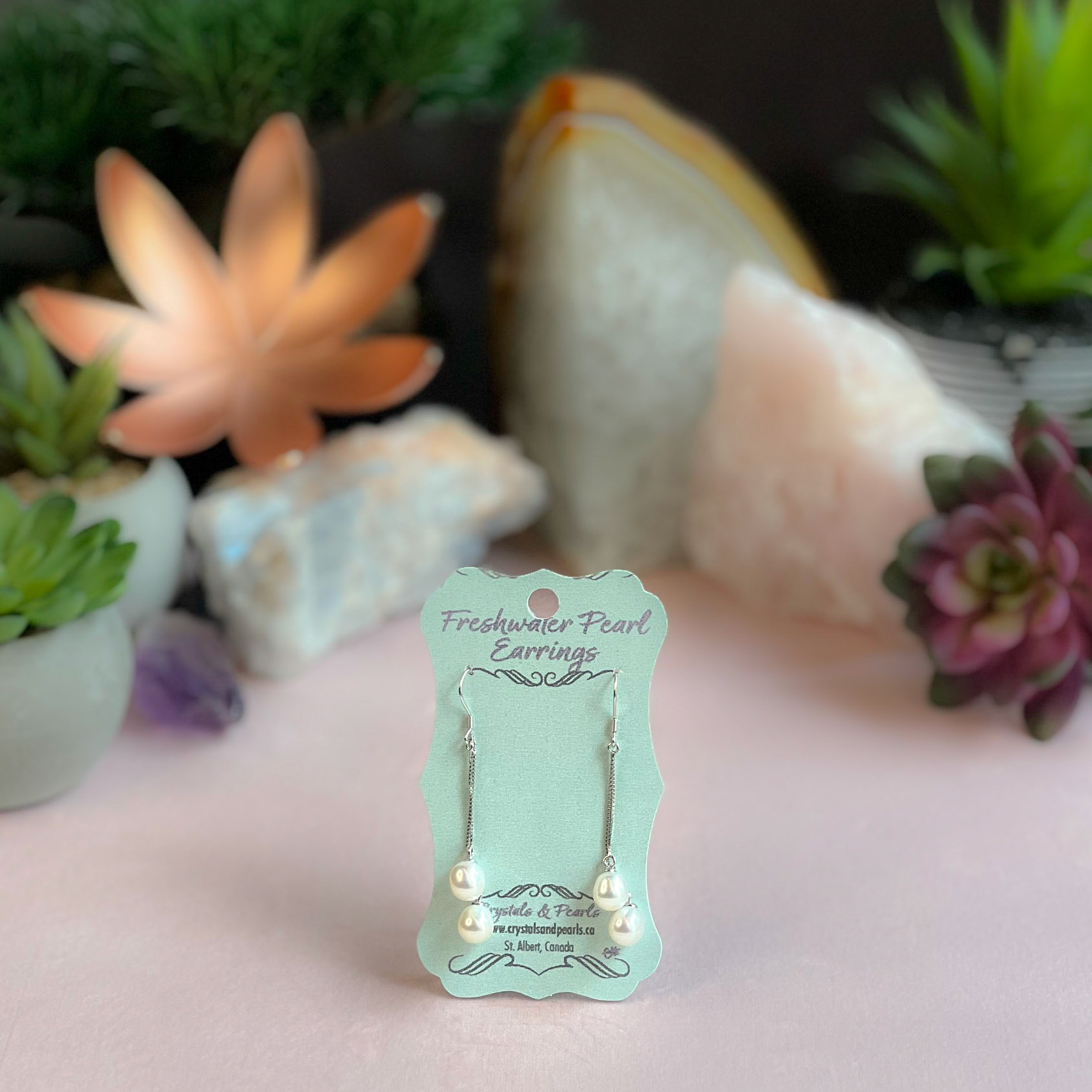 long 925 Sterling Silver Freshwater Pearl Earrings