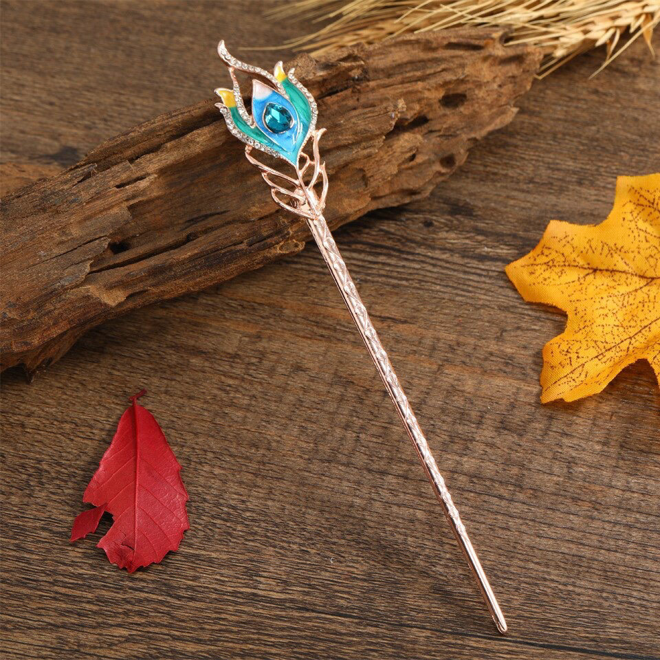 Enamel Painted Rose Gold Coloured Hair Pin