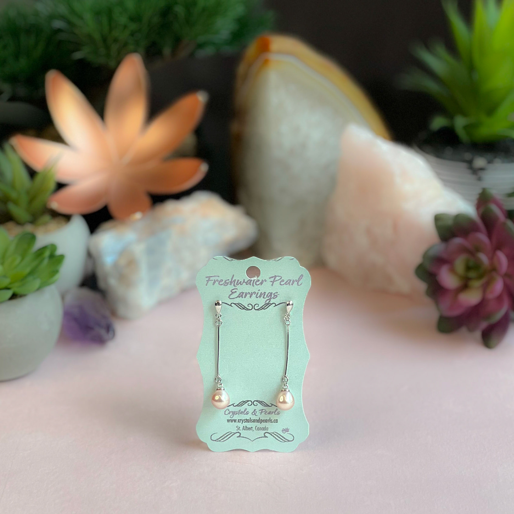 White Freshwater Pearl Drop Earrings