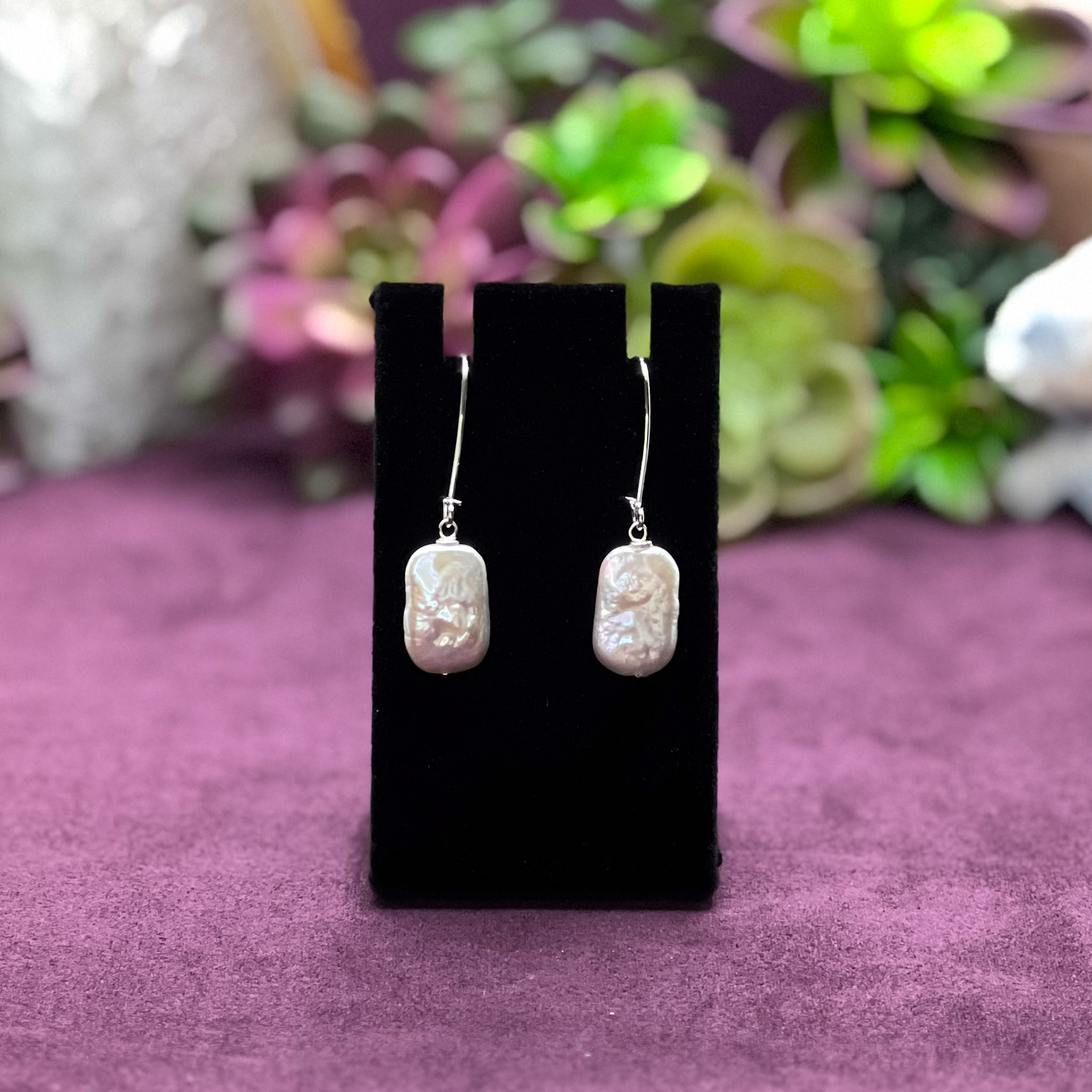 White Keishi Pearl Earrings