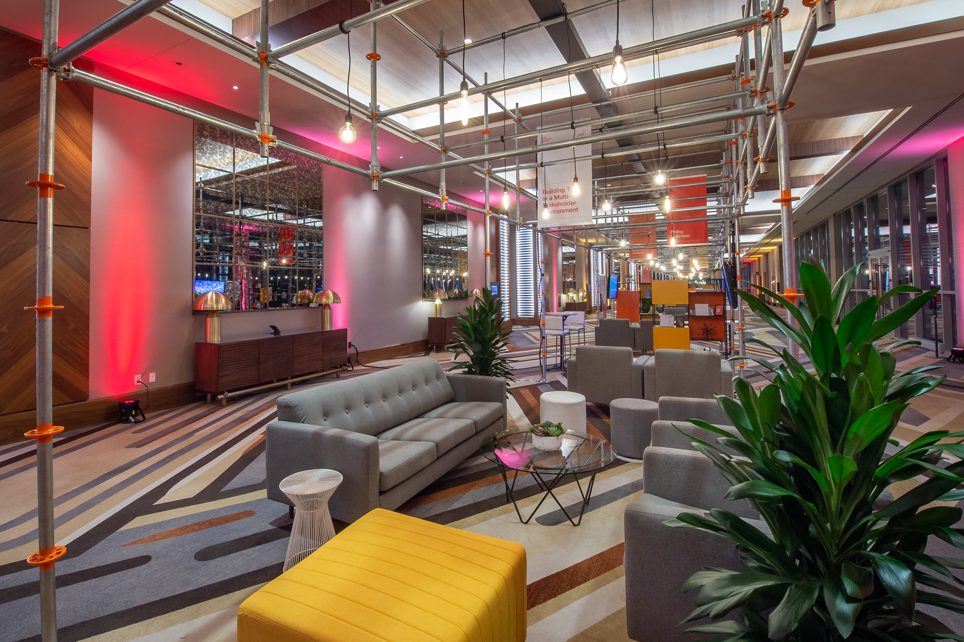 Lounge spaces.