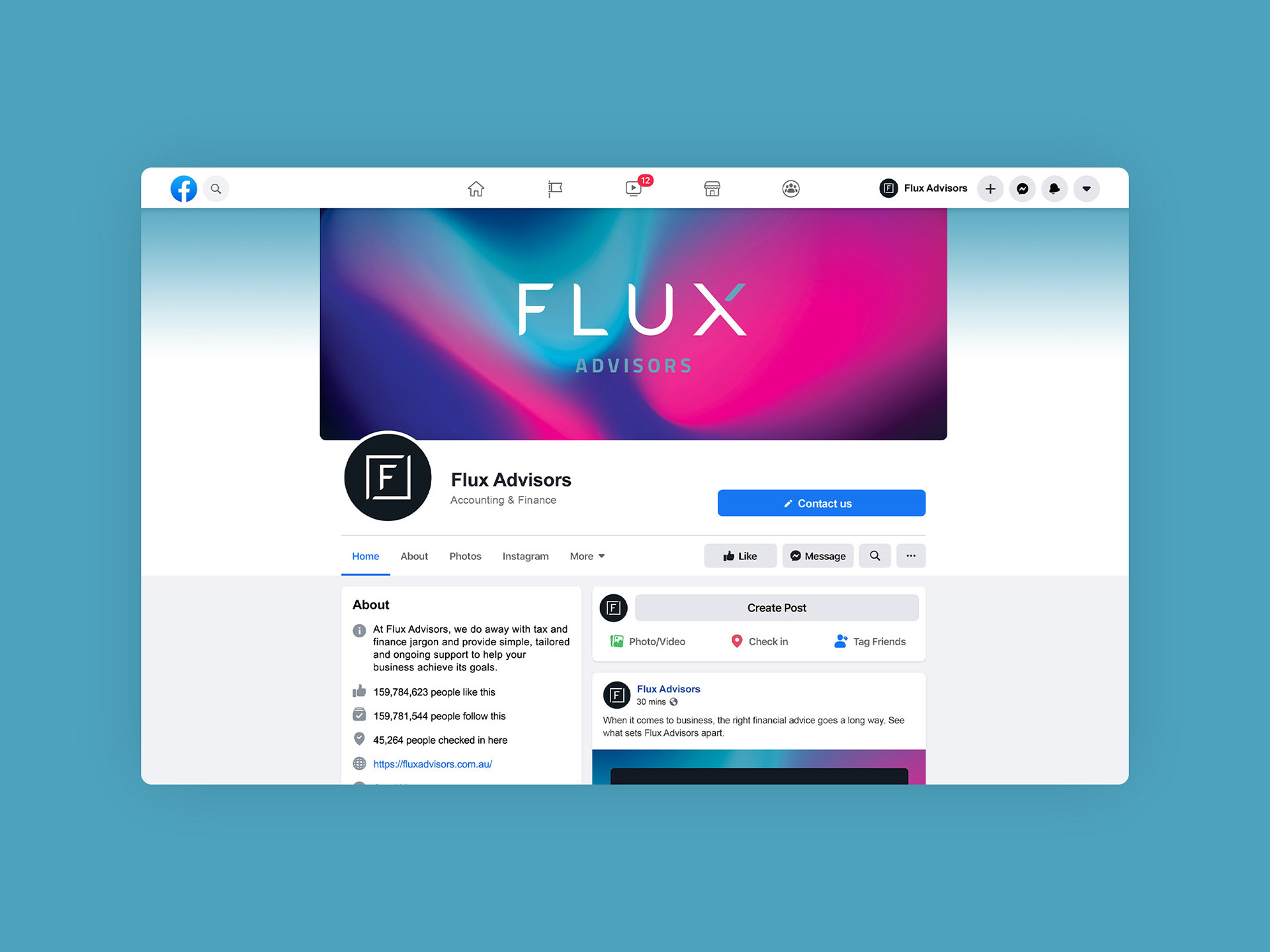 Flux Advisors - Social Media Design