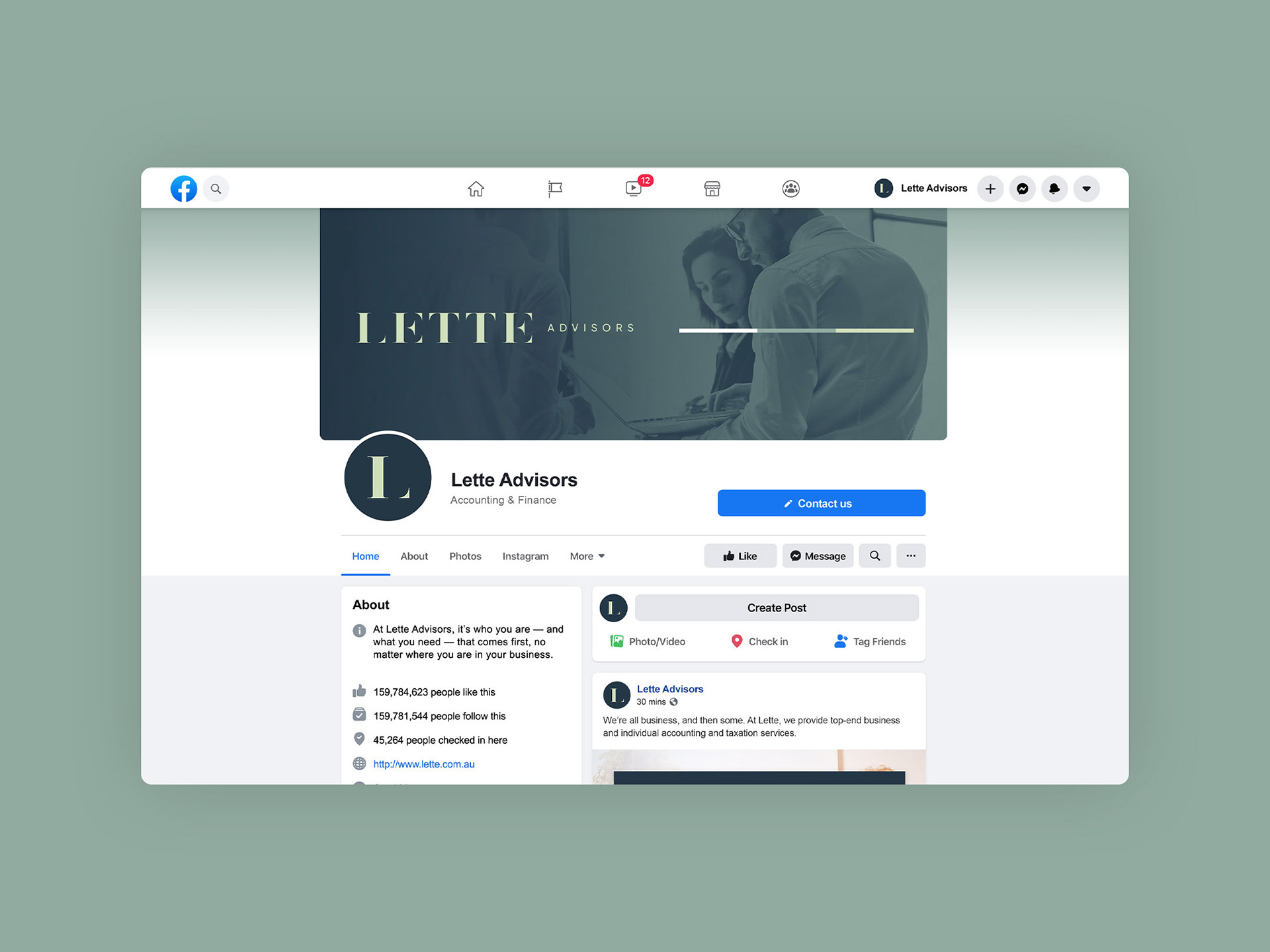 Lette Advisors - Social Media Design