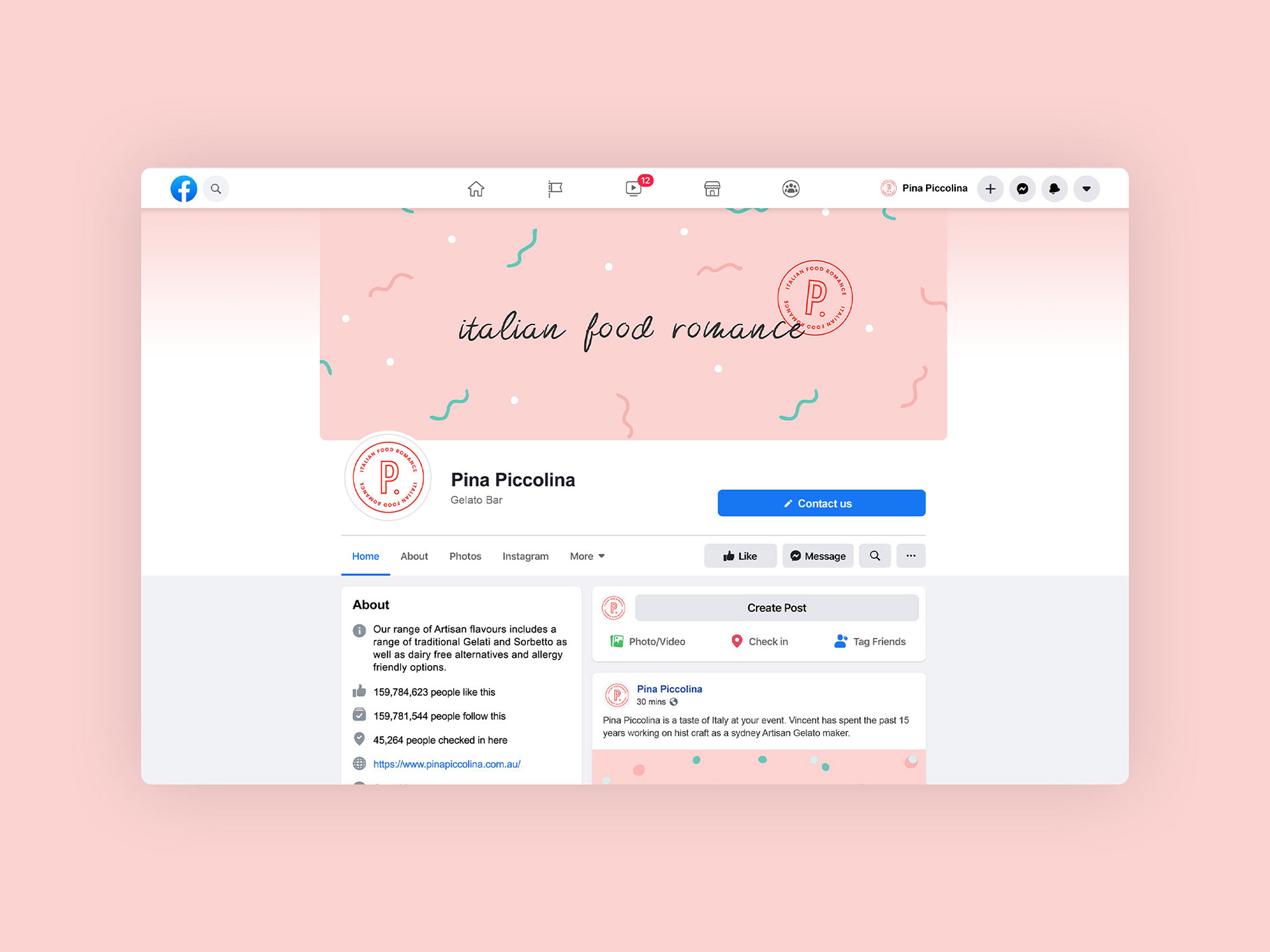 Pina Piccolina - Social Media Design