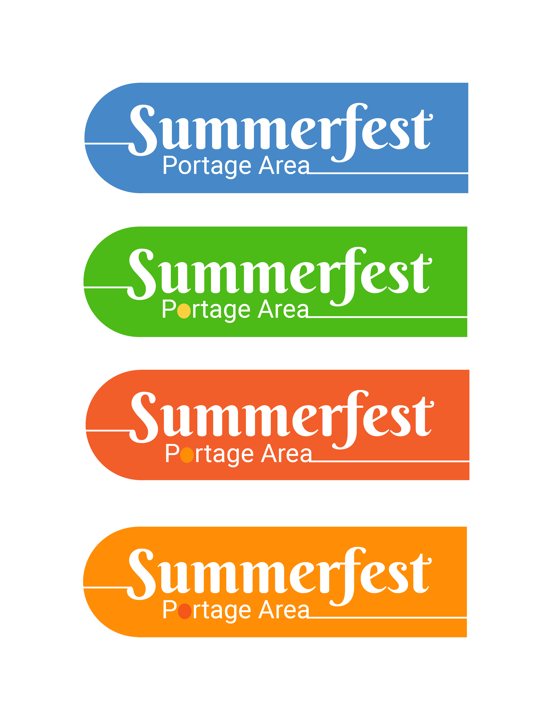 Logo Design Options for Portage Area Summerfest 2021