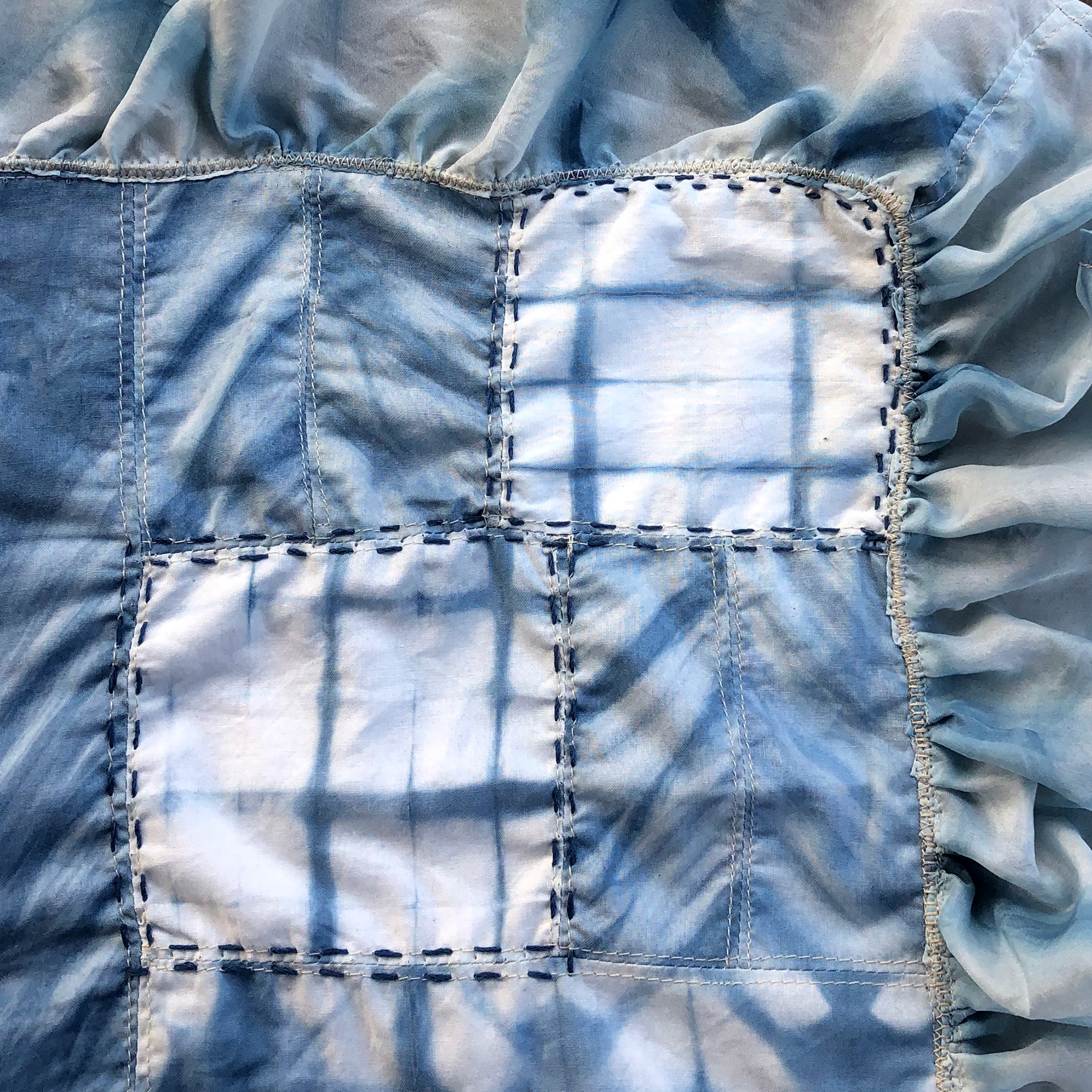 Indigo Quilt (2018) organic cotton, silk, indigo, thread