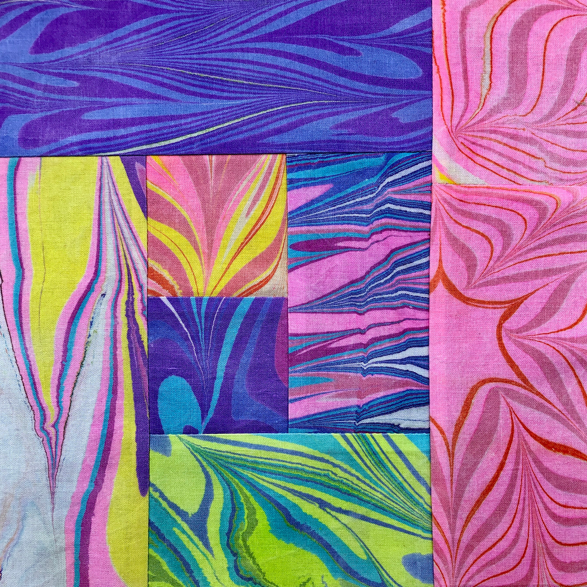 Quilt Block 1 (2022) cotton, ink