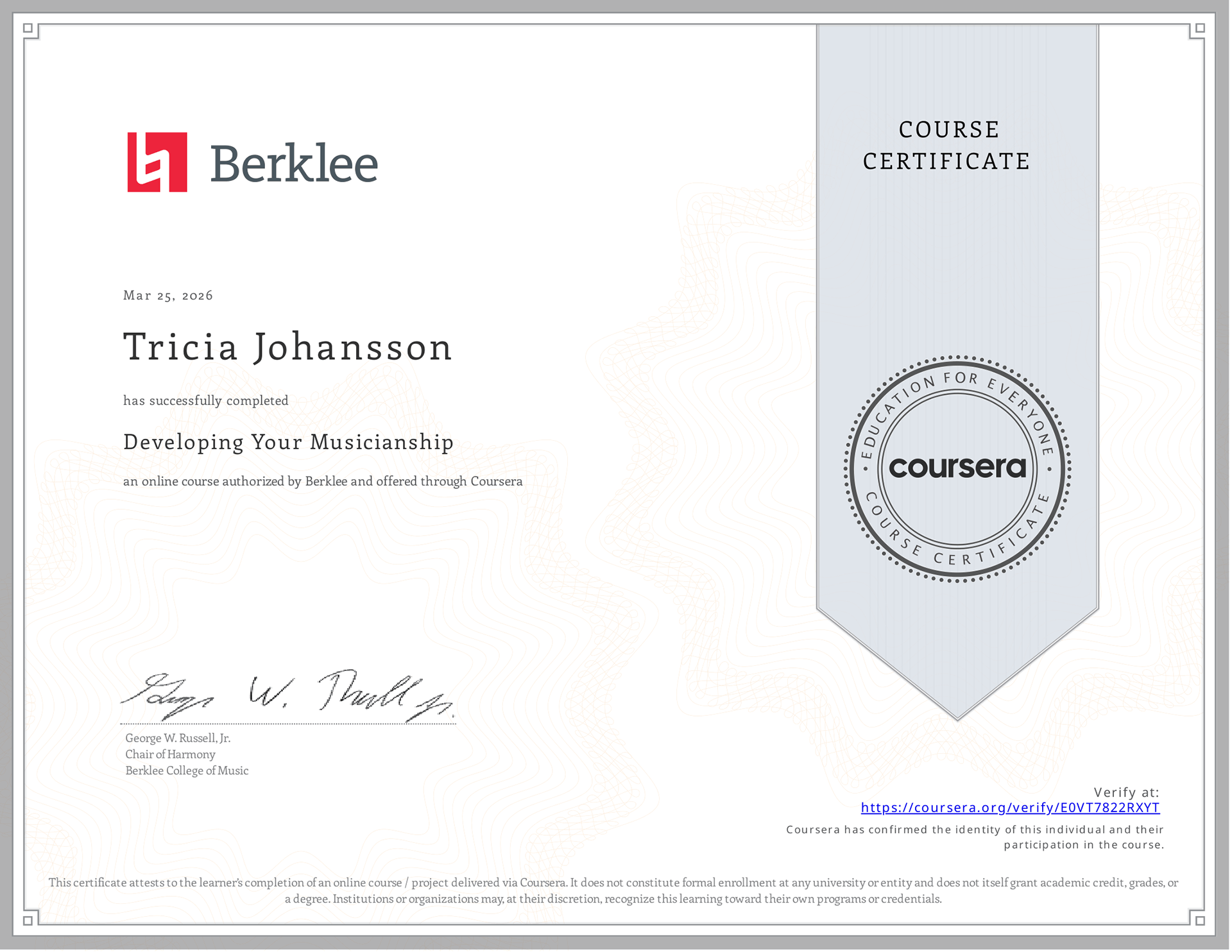 Certificate verification link: https://coursera.org/verify/EOVT7822RXYT