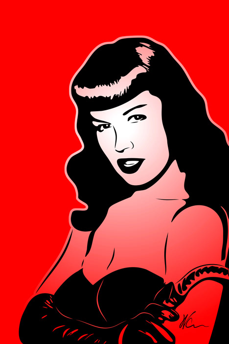 Bettie Page Pop Art By William Cuccio