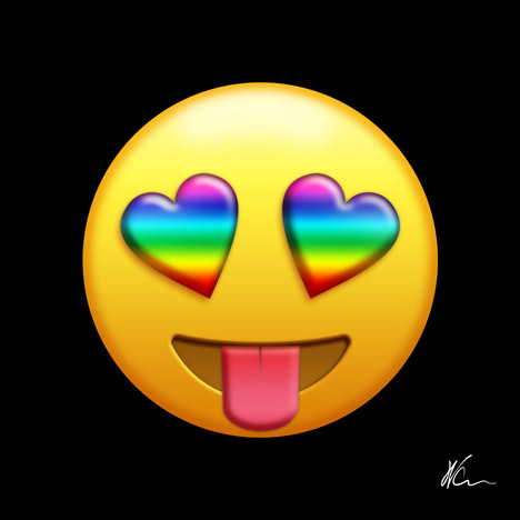 Winking Face with Tongue Emoji Gay Pop Art  By William Cuccio
