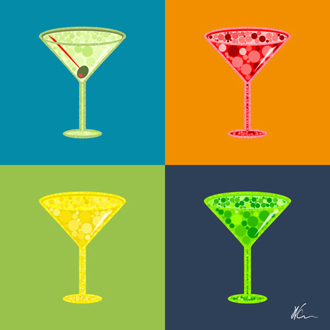 Martinis Pattern | Pop Art by William Cuccio