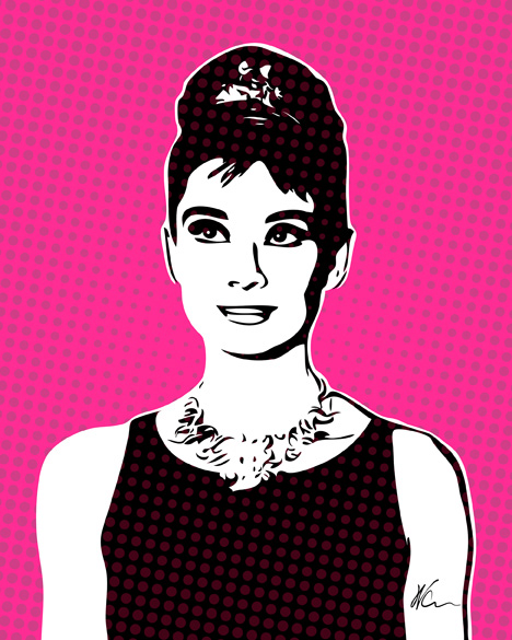 Audrey Hepburn Pop Art By William Cuccio