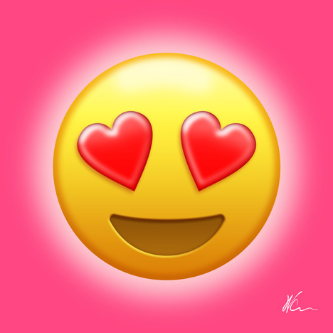 Smiling Face with Heart-Eyes Emoji | Pop Art By William Cuccio