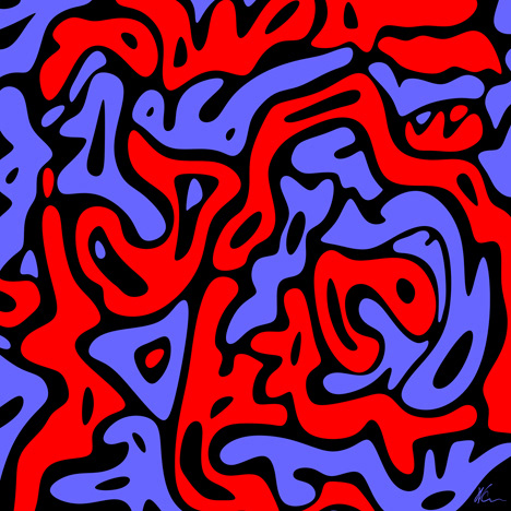 Abstract | Black Blue and Red | Pop Art by William Cuccio