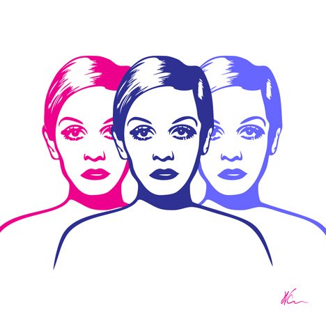 Triple Twiggy Pop Art by William Cuccio