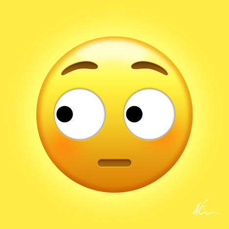 Side Eye Face Emoji Pop Art by William Cuccio