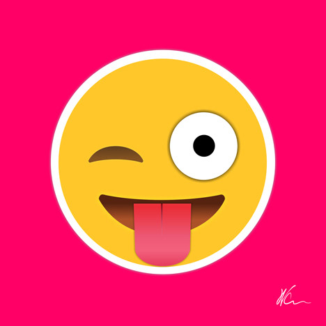 Winking Face with Tongue Emoji Pop Art By William Cuccio