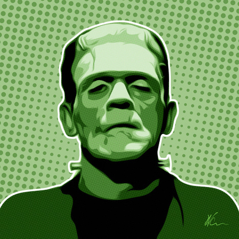 Frankenstein Pop Art By William Cuccio