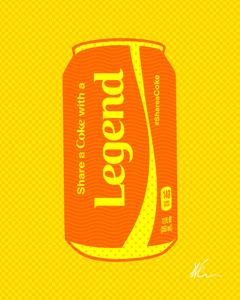 Share a Coke with a Legend | Coca Cola |  Pop Art By William Cuccio