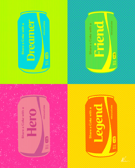 Share a Coke with a Dreamer, Friend, Hero, Legend Pop Art By William Cuccio