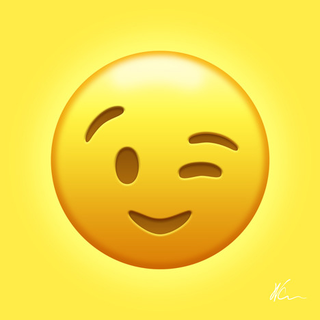 Winking Face Emoji Pop Art By William Cuccio