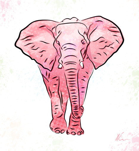 Pink Elephant Pop Art By William Cuccio